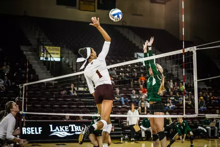 Jayla Wesley (1) and her CMU teammates take a road trip this weekend to Western Michigan and Northern Illinois.