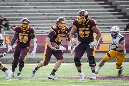 Quarterback Cooper Rush (10) was named the most valuable player and J.P. Quinn received the Offensive Upfront Player of the Year Award Sunday at the annual CMU football banquet.