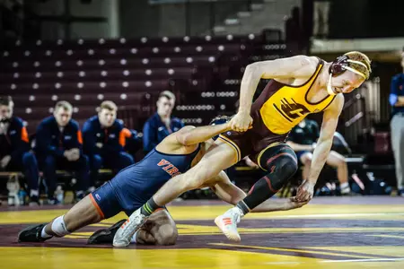 Sophomore Justin Oliver is one of two Chippewas ranked in the top 10 in his respective weight class. CMU wrestles in the rugged Midlands Championships beginning on Thursday.