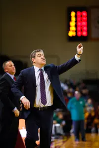 Coach Keno Davis leads his CMU men's basketball team into a MAC game with Toledo on Friday night at McGuirk Arena.