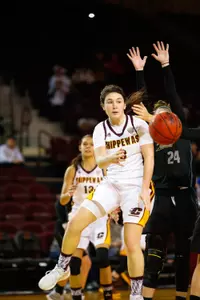 Presley Hudson posted her second consecutive 30-point game Wednesday in the Chippewas' 89-62 home win over Akron.