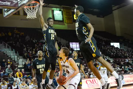 Freshman David DiLeo scored a career-high 22 points on Saturday in CMU's loss at Northern Illinois.