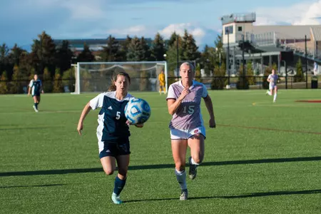 Madison Costner (right) scored the Chippewas' goal Friday in their 2-1 OT loss at Miami (Ohio).