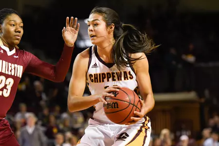 Junior Reyna Frost posted her third double-double of the season in CMU's win over Aquinas on Thursday. She ranks third in the nation at 13.3 rebounds per game.