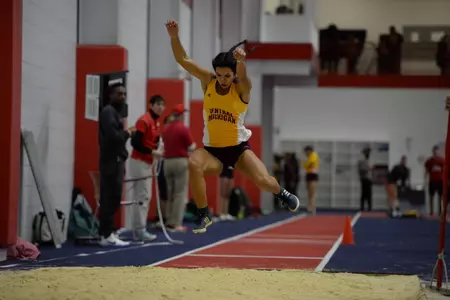 Sophomore Kyra Harrison placed second for the CMU women in the long jump on Friday at the Grand Valley State Tuneup.