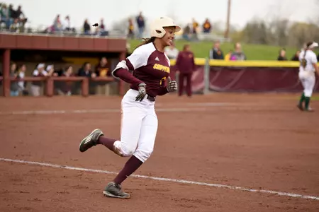 Sydney Heath had two hits Sunday in helping lead CMU to a 7-0 win over Siena at the Madiera Beach Invitational.