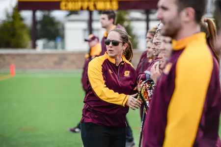 Coach Sara Tisdale and the CMU women's lacrosse team return to action on Sunday at VCU.