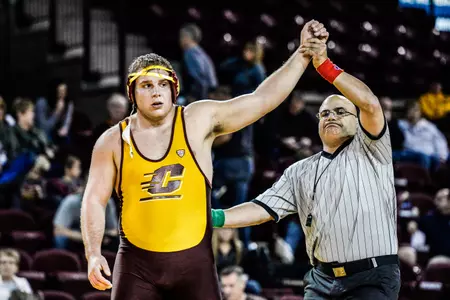 Junior Newton Smerchek is one of nine CMU wrestlers who will partake in the NCAA Championships March 16-18 in St. Louis