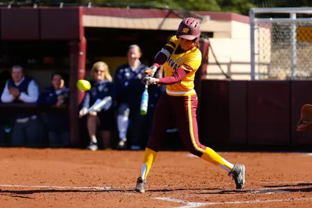 Sydney Heath hit a two-run homer on game 2 on Saturday as the Chippewas salvaged a split of a MAC doubleheader at Toledo.