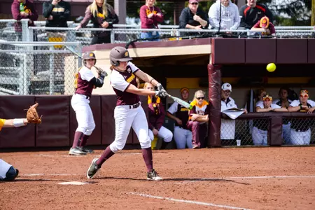 Kayla Noch had one of CMU's seven hits on Sunday in a 3-2 loss to Kent State at Margo Jonker Stadium.