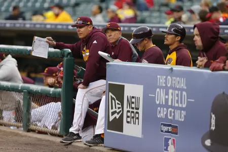 Associate head coach Jeff Opalewski (left) and head coach Steve Jaksa lead the first-place Chippewas into a three-game MAC series this weekend at Bowling Green.