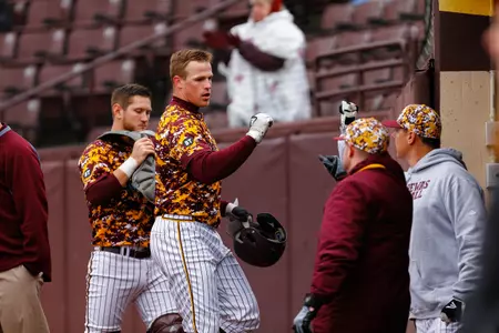 Daniel Jipping hit a grand slam, the first of his career, to highlight CMU's doubleheader sweep at Ohio on Saturday.