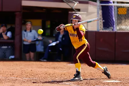 Lacy Tolfree had four hits, including a big two-run double in the 12th inning, on Saturday in the Chippewas' 4-0 victory at Akron.