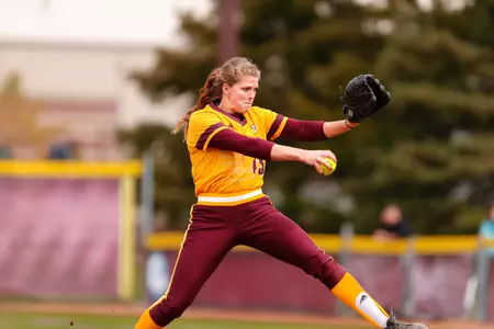CMU senior Rachael Knapp was named the MAC West Pitcher of the Week for the seventh time this season.
