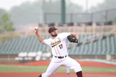 Pat Leatherman delivers to the plate on Wednesday during CMU's 6-2 victory over Northern Illinois in a Mid-American Conference Tournament game.