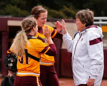 Maison Kalina (left), Hanna Warren (center) and coach Margo Jonker were among the Chippewas who received individual accolades from the Mid-American Conference on Tuesday.