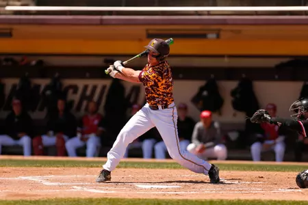 Alex Borglin had two hits on Tuesday in CMU's 4-2 loss at Michigan.