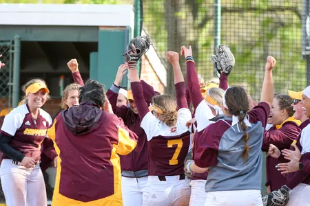CMU players celebrate on Sunday after wrapping up the program's first regular-season MAC title since 2004.