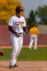 Griffin Lockwood-Powell, a sophomore-to-be at CMU, is hitting a team-leading .427 for the Irish Hills Leprechauns of the Great Lakes Summer Collegiate Baseball League.