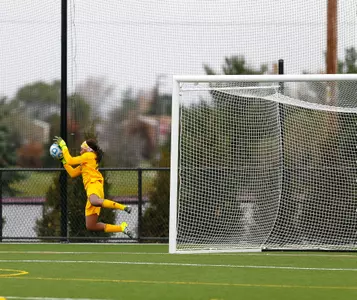 CMU goalkeeper Zoie Reed made eight saves on Sunday in the Chippewas' loss at Kansas.