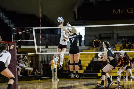 Paige Carey (18) was a top performer for the Chippewas as they opened the season on Friday with two wins at the Army Invitational.