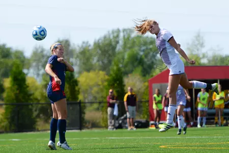 Lexi Pelafas (right) and the CMU women's soccer team will partake this weekend in the Marquette Invitational in Milwaukee.