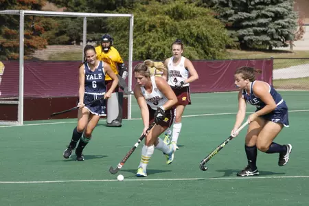 CMU's Kayla McClure works the ball upfield on Friday during the Chippewas' 2-0 nonconference loss to Yale.