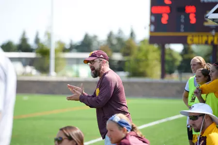 Coach Peter McGahey leads his CMU women's soccer team into battle on Sunday (1 p.m.) at home against Detroit Mercy.