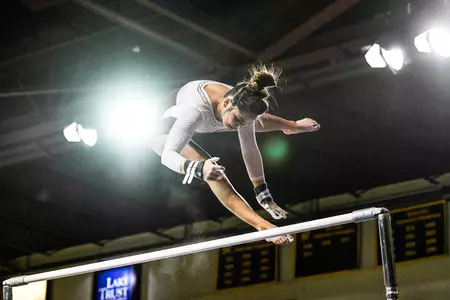Senior captain Bryttany Kaplan is among the leading returnees to the CMU gymnastics lineup in 2018.