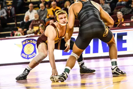 CJ Brucki, CMU's 174-pounder, is ranked 14th nationally. He is one of four Chippewas who are in the InterMat.com rankings this week.