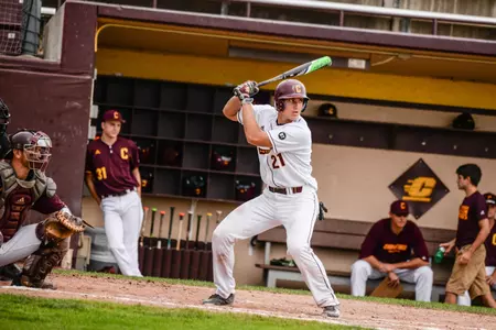 Redshirt freshman Griffin Lockwood-Powell had a two-run single during CMU's five-run eighth-inning on Saturday at New Mexico.