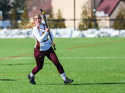 Natalie Karlen scored two goals for CMU on Sunday in the Chippewas' 18-6 loss at La Salle.
