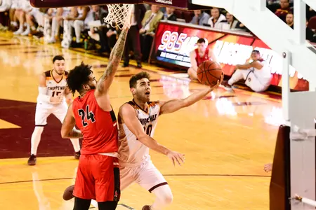 CMU sophomore Kevin McKay puts up a shot on Tuesday in the Chippewas' 75-51 victory over Ball State at McGuirk Arena. McKay scored 23 points, his second-highest total of the season.