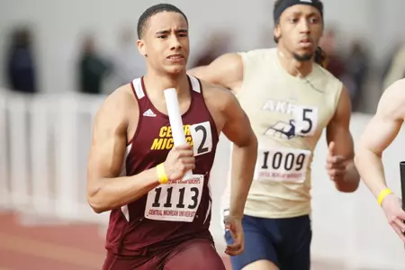 CMU senior Erick Huertas won the men's 400-meter run on Saturday at the Akron Invitational.