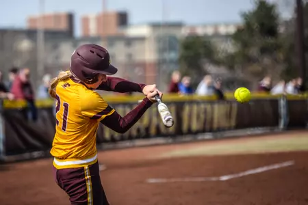 Morgan Gardner doubled for one of CMU's three hits on Wednesday in a 5-0 loss at Michigan.