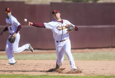 Zach Heeke singled and doubled to lead CMU at the plate on Wednesday in its 8-5 loss at Michigan.
