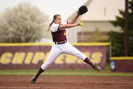 Junior Laura Vaccaro earned her first save of the season on Tuesday in CMU's 3-0 win over Binghamton in Clearwater, Fla.