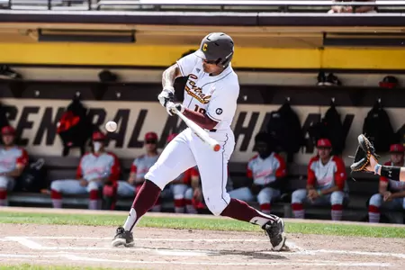 Daniel Robinson doubled to lead CMU at the plate on Tuesday in its 10-4 loss to Seton Hall in Kissimmee, Fla.