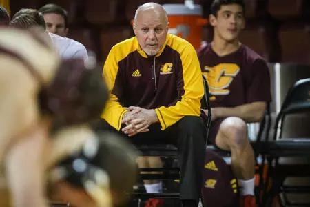 CMU coach Tom Borrelli will send seven of his wrestlers to the NCAA Championships in Cleveland.