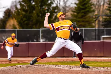 CMU pitcher Pat Leatherman delivers to the plate on Saturday in the Chippewas' loss to Kent State at Keilitz Field at Theunissen Stadium.
