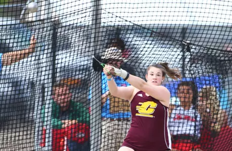 CMU freshman Marissa Dunn finished second in the women's hammer throw on Thursday at the MAC Outdoor Track & Field Championships at Buffalo's UB Stadium.