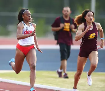 Sophomore Gabriella Beauvais (right) won the 400--meter run to lead the Chippewa women on Saturday at the MAC Championships.