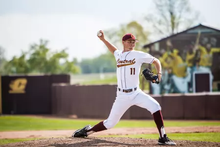 Cam Brown tossed a complete game on Friday as Central Michigan topped Ball State, 7-2, in a Mid-American Conference Tournament game at Sprenger Stadium in Avon, Ohio.