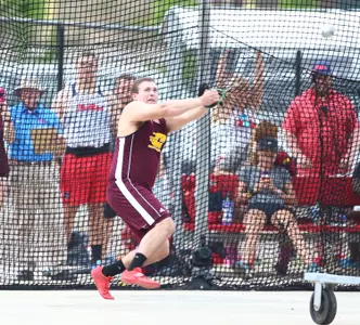 CMU sophomore Logan Targgart is the top seed in the men's hammer throw heading into the MAC Championships at Buffalo.