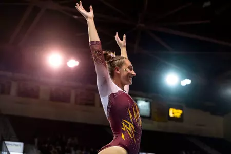 Gymnastics Comes From Behind to Defeat Bowling Green Image