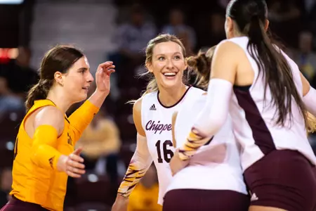 Three Up, Three Down in MAC Play for Volleyball Image