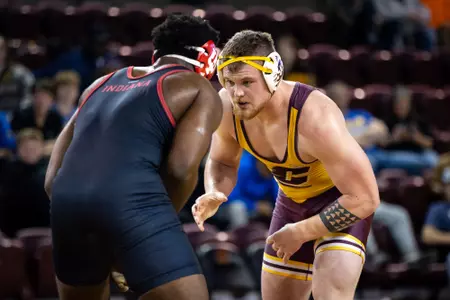 Caves Earns MAC West Wrestler of the Week Award Image