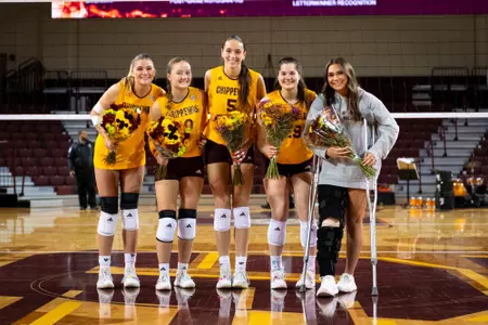 Volleyball Keeps Pace in MAC With Senior Night Sweep Image