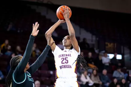 Women’s Basketball Rides First Half Eruption to MAC Win over Eastern, 73-64 Image