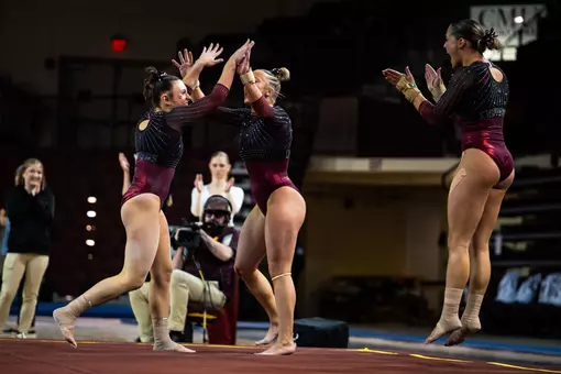 Gymnastics Secures Thrilling Win Over Kent State at Home